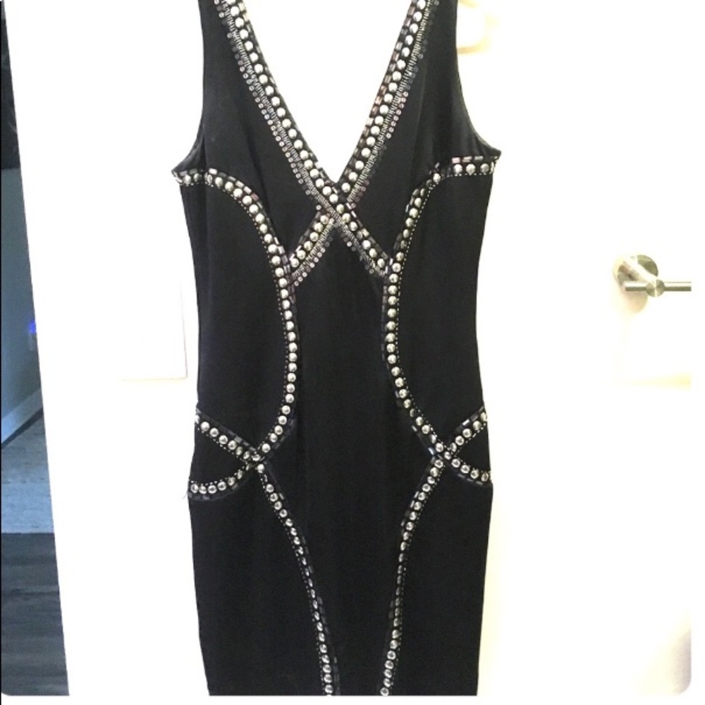 Bebe black studded embellished dress